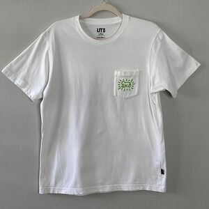 Uniqlo UT Keith Haring Graphic T-Shirt‎ Mens White Short Sleeve Pocket Tee M